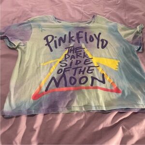 Pink Floyd womens “The Dark Side of the Moon” tie-dye cropped t-shirt 2XL